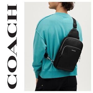 NWOT Coach Ethan Black Leather Pack